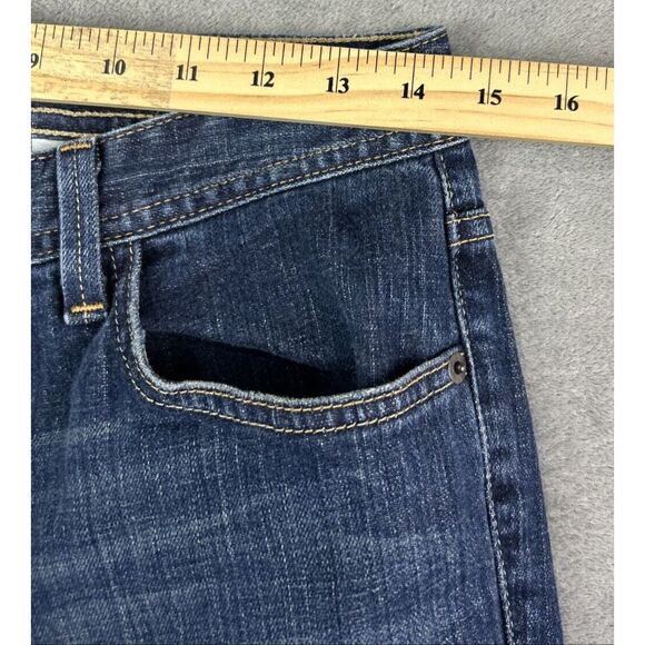 Eddie Bauer Women's Size 6 R Shaped Fit Blue High Rise Straight Jeans Baggy Y2K - Picture 6 of 15